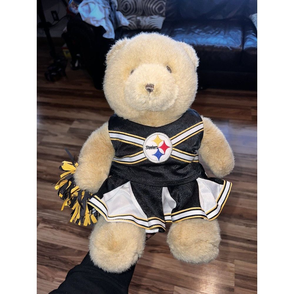 Vintage Build A Bear Teddy Pittsburgh Steelers NFL Football Cheerleader